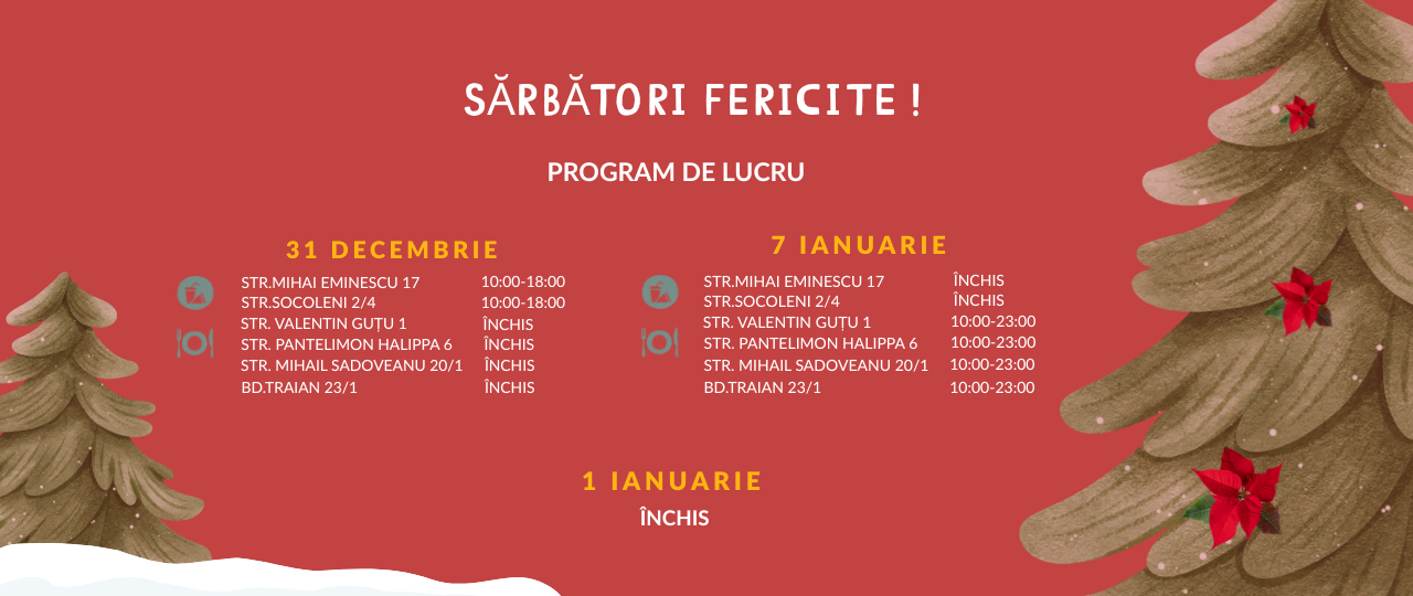 Program de lucru sarbatori